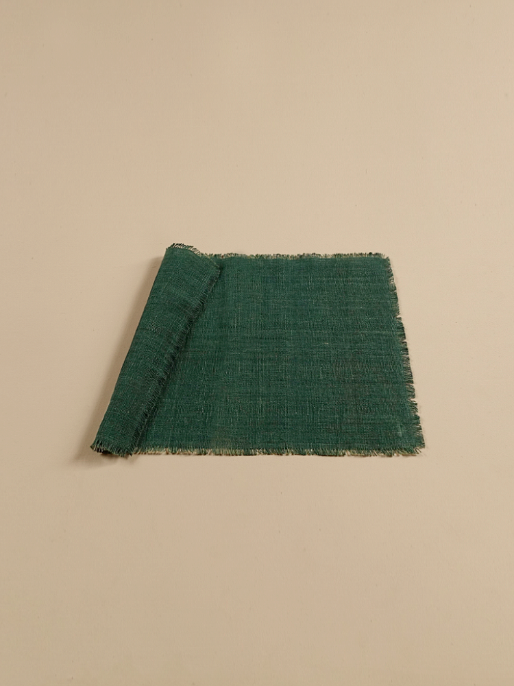 Hand-woven Placemat (Fringe)_Deep Green
