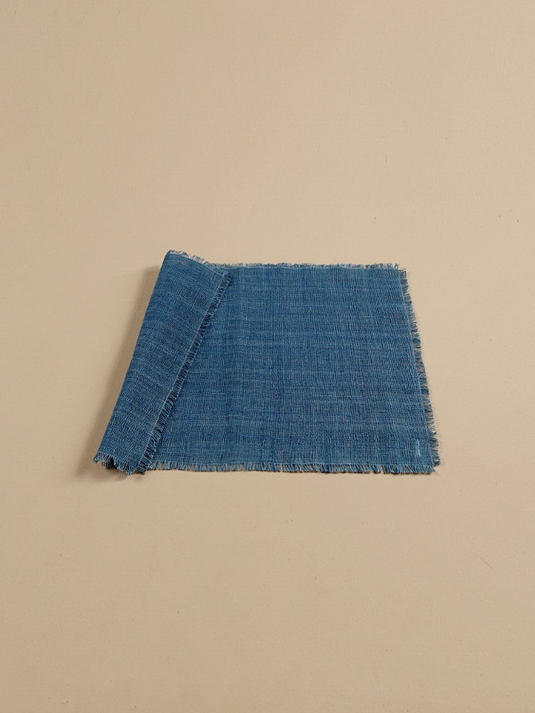Hand-woven Placemat (Fringe)_Indigo Blue