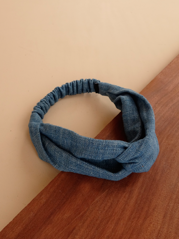 Hand-woven Hairband_Indigo Blue