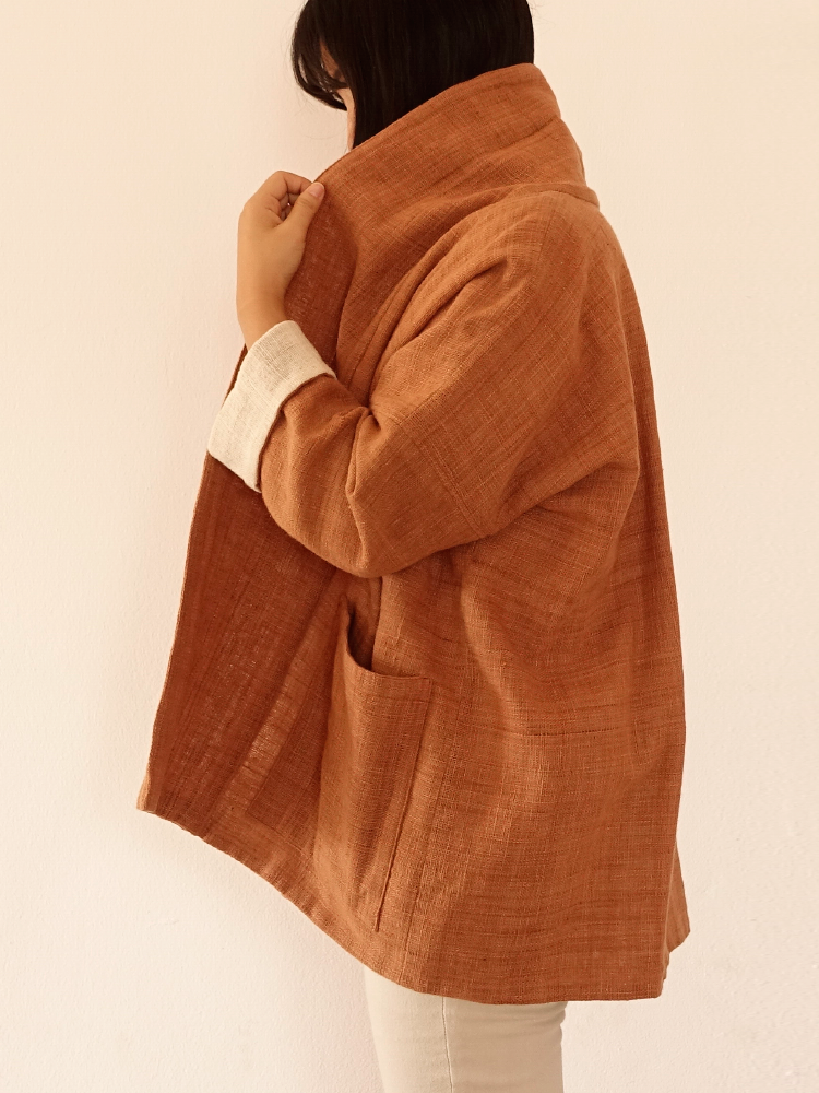 Hand-woven Oversize Cardigan Jacket_Redtaro
