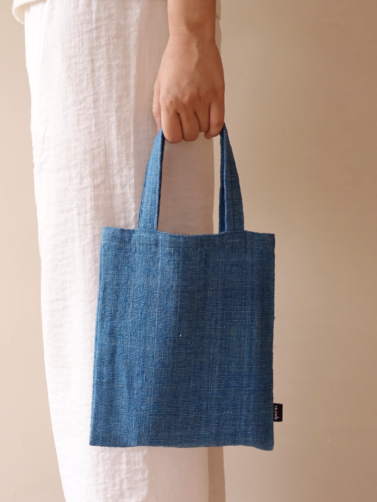 Hand-woven Drawingbook Ecobag_Indigo Blue